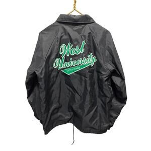 Vintage Hartwell Coach Jacket Little League Black Nylon Snap Men's Medium